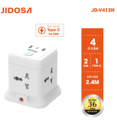 Ổ cắm điện đa năng hình tháp jidosa sạc nhanh pd20w tích hợp ổ usb+ type c